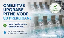 OMEJITVE UPORABE PITNE VODE SO PREKLICANE