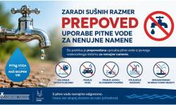 ZARADI SUŠE PREPOVED UPORABE PITNE VODE ZA NENUJNE NAMENE